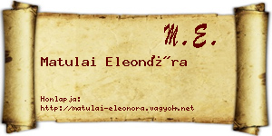 Matulai Eleonóra névjegykártya
